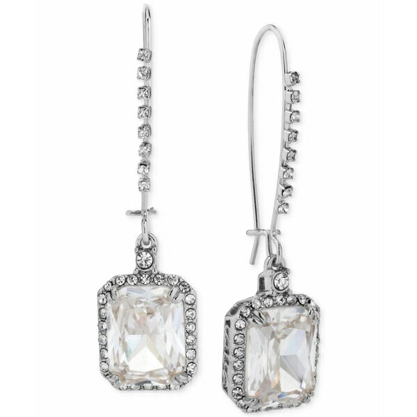 ベッツィジョンソン レディース ピアス＆イヤリング アクセサリー Silver-Tone Crystal and Pavé Square Drop Earrings Silver