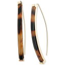 t[ fB[X sAXCO ANZT[ Gold-Tone Tortoise-Look Threader Earrings Dark Brown