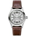 n~g Y rv ANZT[ Men's Swiss Automatic Khaki Field Brown Leather Strap Watch 38mm No Color