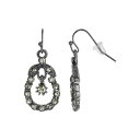 2028 Y sAXECO ANZT[ Jet Black Diamond Caged Drop Earrings Black