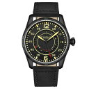 スターリング レディース 腕時計 アクセサリー Men's Quartz Black Genuine Leather Strap Watch 44mm Black(2)