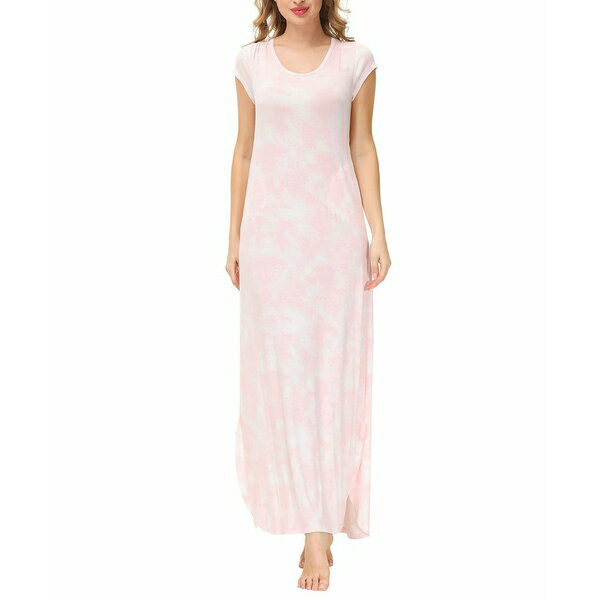 インク アンド アイヴィー レディース シャツ トップス Women's Shirttail Dress with Side Seam Pockets Pink Tie Dye