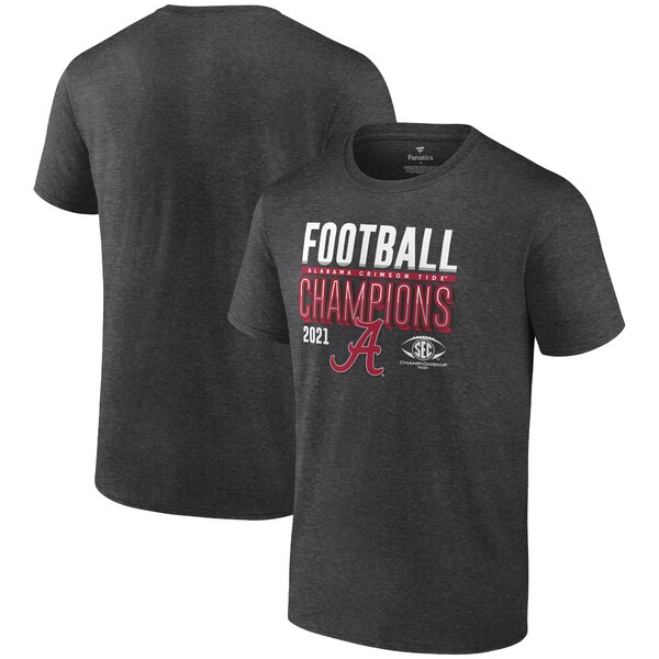 楽天astyファナティクス メンズ Tシャツ トップス Alabama Crimson Tide Fanatics Branded 2021 SEC Football Conference Champions Locker Room TShirt Heathered Charcoal