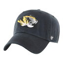 フォーティーセブン メンズ 帽子 アクセサリー '47 Adult Black Missouri Tigers Clean Up Adjustable Hat -(4)