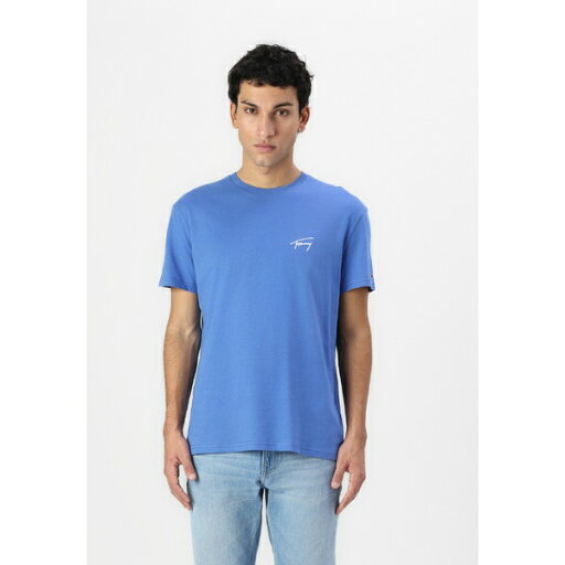 トミーヒルフィガー メンズ Tシャツ トップス SIGNATURE TEE - Basic T-shirt - tempo blue トミーヒルフィガー メンズ Tシャツ トップス SIGNATURE TEE - Basic T-shirt - tempo blue