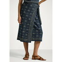 ラルフローレン レディース スカート ボトムス FLORAL KNIT COTTON WRAP SKIRT - A-line skirt - dark indigo(4)