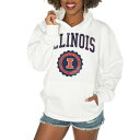 ゲームデイ レディース パーカー・スウェットシャツ アウター Illinois Fighting Illini Gameday Couture Women's Good Catch Premium Fleece Pullover Hoodie White