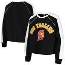 ゲームデイ レディース パーカー スウェットシャツ アウター USC Trojans Gameday Couture Women 039 s Blindside Raglan Cropped Pullover Sweatshirt Black