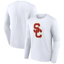 t@ieBNX Y TVc gbvX USC Trojans Fanatics Branded Logo Long Sleeve TShirt White