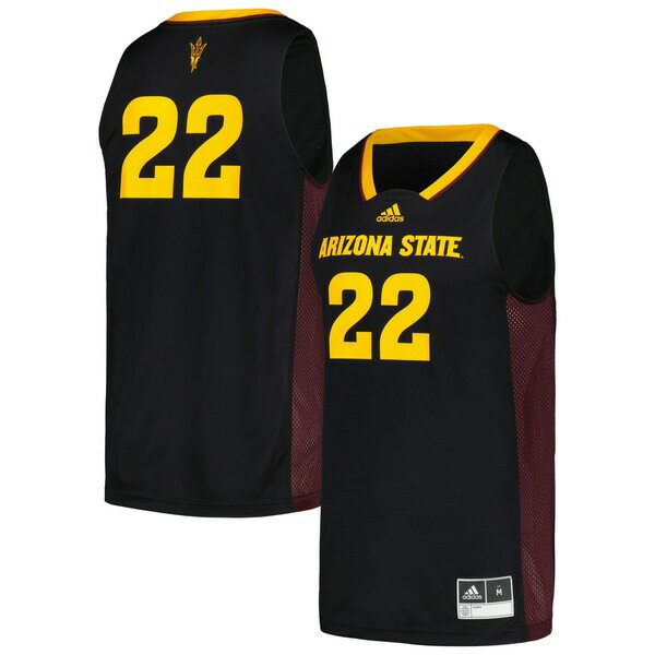 アディダス メンズ ユニフォーム トップス #22 Arizona State Sun Devils adidas Swingman Jersey Black