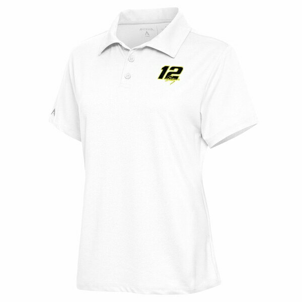 アンティグア レディース ポロシャツ トップス Ryan Blaney Antigua Women's Motivated Polo White