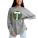 ゲームデイ レディース パーカー スウェットシャツ アウター Portland Timbers Gameday Couture Women 039 s Faded Wash Pullover Sweatshirt Gray