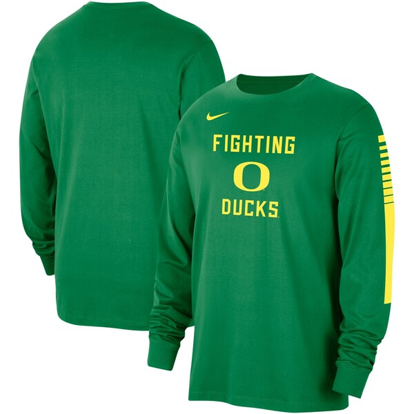 ナイキ メンズ Tシャツ トップス Oregon Ducks Nike Slam Dunk Long Sleeve TShirt Green