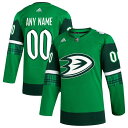 AfB_X Y jtH[ gbvX Anaheim Ducks adidas St. Patrick's Day Authentic Custom Jersey Kelly Green