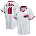 バリー ナイキ メンズ ユニフォーム トップス Barry Larkin Cincinnati Reds Nike Home Cooperstown Collection Player Jersey White