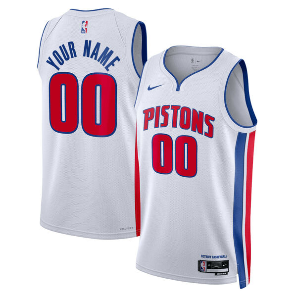 ナイキ メンズ ユニフォーム トップス Detroit Pistons Nike Unisex Swingman Custom Jersey White Association Edition