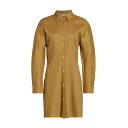 ヴィンス レディース ワンピース トップス Tie-Back Linen Shirtdress tobacco