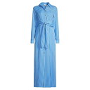 マイケルコース レディース ワンピース トップス Striped Tie-Waist Shirtdress crew blue