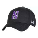 アンダーアーマー メンズ 帽子 アクセサリー Under Armour Men's Northwestern Wildcats Black Adjustable...