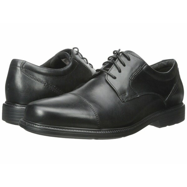 ロックポート メンズ ドレスシューズ シューズ Charles Road Cap Toe Oxford Black Leather