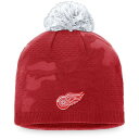 ファナティクス レディース 帽子 アクセサリー Detroit Red Wings Fanatics Branded Women's Authentic Pro Team Locker Room Beanie with Pom Red/White