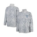 ゲームデイ レディース パーカー・スウェットシャツ アウター Women's Heather Gray North Carolina Tar Heels Leopard Quarter-Zip Sweatshirt Heather Gray