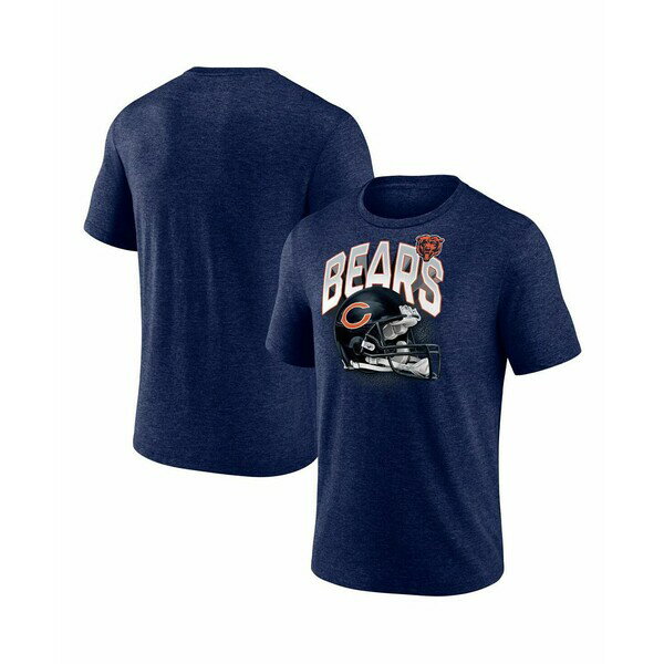 եʥƥ   ȥåץ Men's Heathered Navy Chicago Bears End Around Tri...