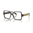 ヴェルサーチ レディース サングラス&アイウェア アクセサリー Women's Square Eyeglasses, VE3337 55 Havana