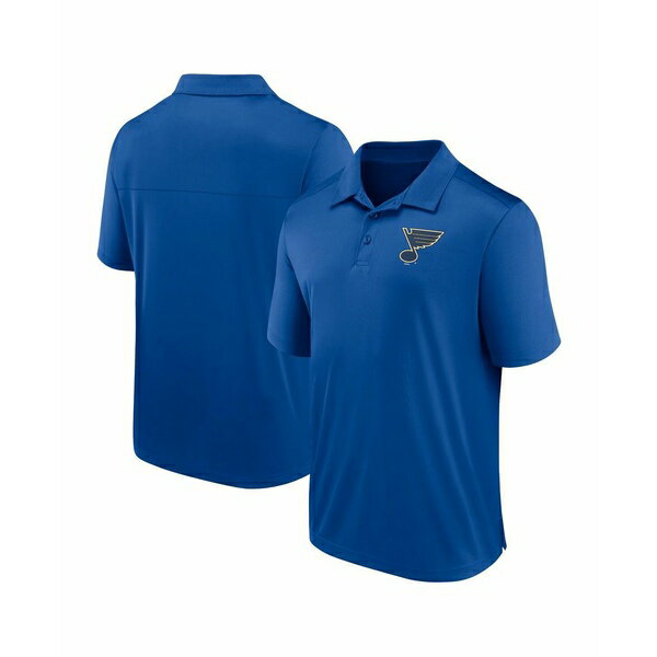 եʥƥ   ȥåץ Men's Blue St. Louis Blues Left Side Block Polo S...