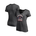 ファナティクス レディース Tシャツ トップス Women's Heathered Charcoal Atlanta Braves 2021 National League Champions Locker Room Plus Size V-Neck T-shirt Heathered Charcoal(4)