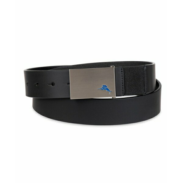 トッミーバハマ メンズ ベルト アクセサリー Men's Plaque Buckle Casual Stretch Golf Belt Black