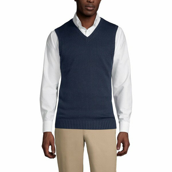 ランズエンド メンズ ニット&セーター アウター Men's School Uniform Cotton Modal Sweater Vest Classic navy(4)