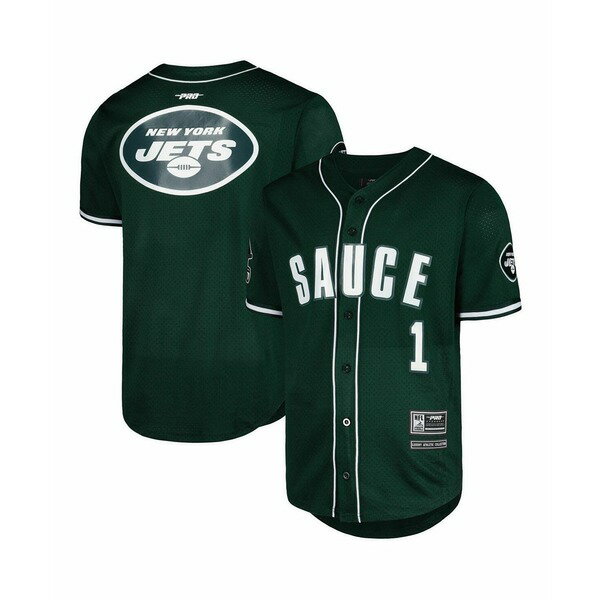 プロスタンダード メンズ シャツ トップス Men's Ahmad Sauce Gardner Green New York Jets Mesh Baseball Button-Up T-shirt Green