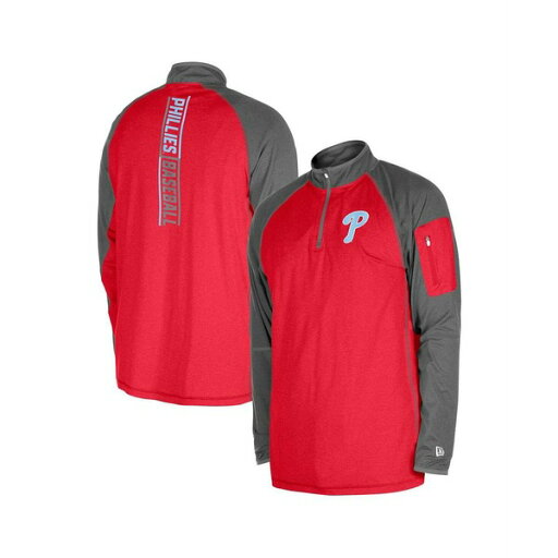 ニューエラ メンズ パーカー・スウェットシャツ アウター Men's Red Philadelphia Phillies Father's Day Raglan Quarter-Zip Top Red ニューエラ メンズ パーカー・スウェットシャツ アウター Men's Red Philadelphia Phillies Father's Day Raglan Quarter-Zip Top Red