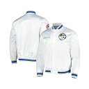 ミッチェル&ネス メンズ ジャケット&ブルゾン アウター Men's White Sporting Kansas City City Full-Snap Satin Jacket White