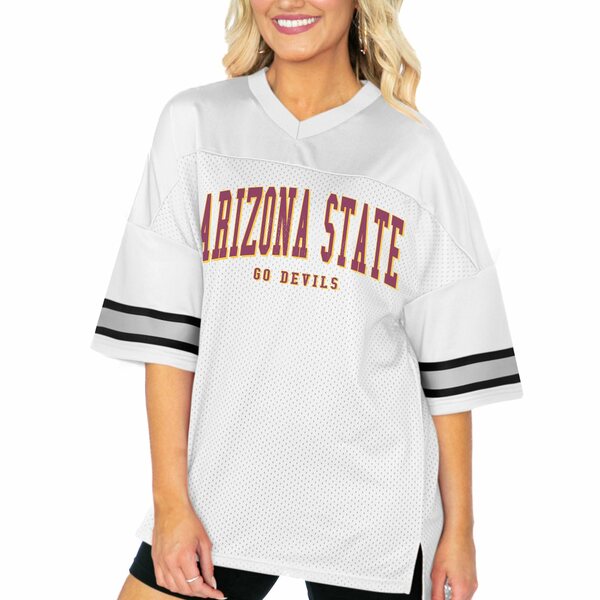 ゲームデイ レディース Tシャツ トップス Arizona State Sun Devils Gameday Couture Women's Option Play Oversized Mesh Fashion Jersey White