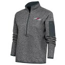 アンティグア レディース パーカー・スウェットシャツ アウター Joe Gibbs Racing Antigua Women's Fortune HalfZip Pullover Sweater Heather Gray