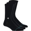 スタンス メンズ 靴下 アンダーウェア Icon Sock - 3-Pack - Men's Black