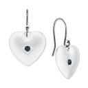 ラッキーブランド レディース ピアス&イヤリング アクセサリー Silver-Tone Color Pavé Heart Drop Earrings Silver