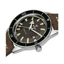 h fB[X rv ANZT[ Men's Swiss Automatic Captain Cook Traditional Brown Leather Strap Diver Watch 42mm No Color