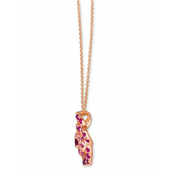 @ fB[X lbNXE`[J[Ey_ggbv ANZT[ Passion Ruby (1/10 ct. t.w.) & Bubble Gum Pink Sapphire (3/4 ct.t .w.) Flower Pendant Necklace in 14k Rose Gold, 18