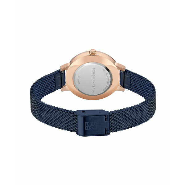 ビーシービージーマックスアズリア レディース 腕時計 アクセサリー Women s Floral Dial Blue Stainless Steel Mesh Strap Watch 32mm Blue