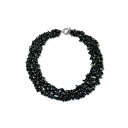 ブリング レディース 腕時計 アクセサリー Large Wide Color Gemstone Chips Cluster Multi Strand Statement Bib Collar Necklace Stretch Bracelet Bangle Cuff Jewelry Set For Women Black