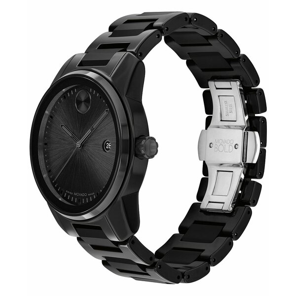 モバド モバド レディース 腕時計 アクセサリー Men's Swiss Bold Verso Black Ceramic Bracelet Watch 42mm Black