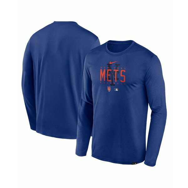 ナイキ レディース Tシャツ トップス Men 039 s Royal New York Mets Authentic Collection Team Logo Legend Performance Long Sleeve T-shirt Royal