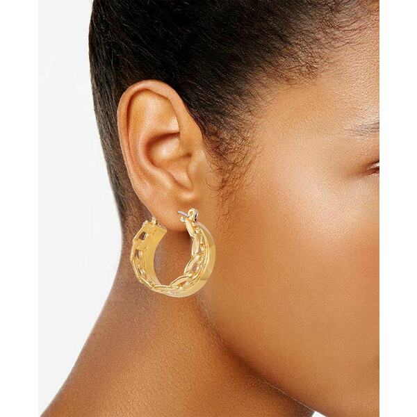 楽天astyヴィンスカムート レディース ピアス＆イヤリング アクセサリー Gold-Tone Textured Organic Hoop Earrings Gold