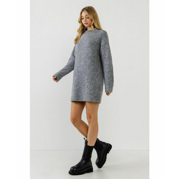 イングリッシュファクトリー レディース ワンピース トップス Women's Long-Sleeved Sweater Dress Heather grey 1