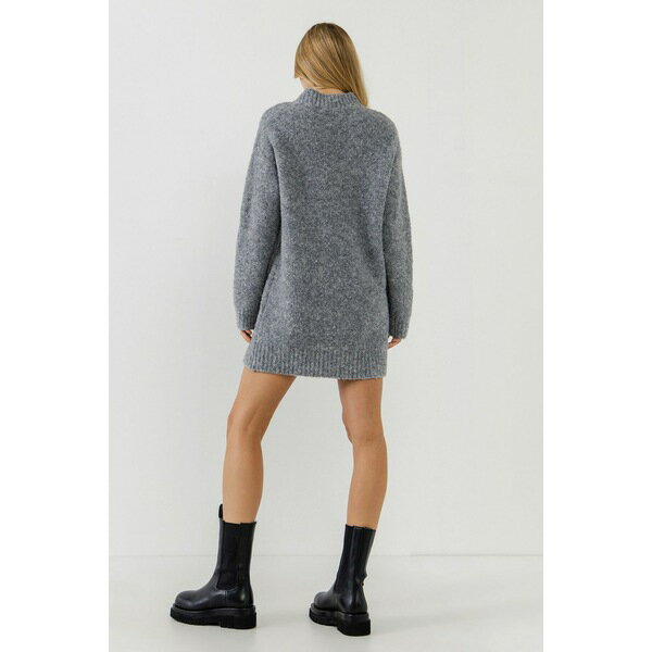 イングリッシュファクトリー レディース ワンピース トップス Women's Long-Sleeved Sweater Dress Heather grey 2