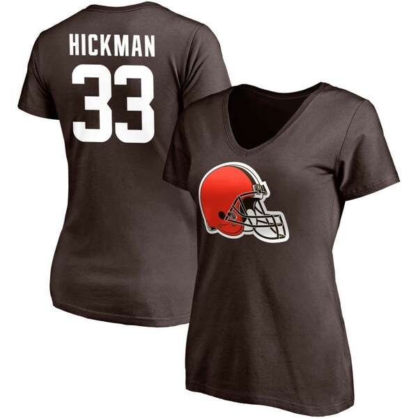 t@ieBNX fB[X TVc gbvX Cleveland Browns Fanatics Branded Women's Team Authentic Personalized Name & Number VNeck TShirt Brown