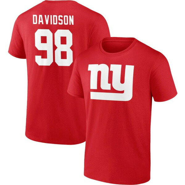 եʥƥ  T ȥåץ New York Giants Fanatics Branded Team Authentic Logo Personalized Name &Number TShirt Red